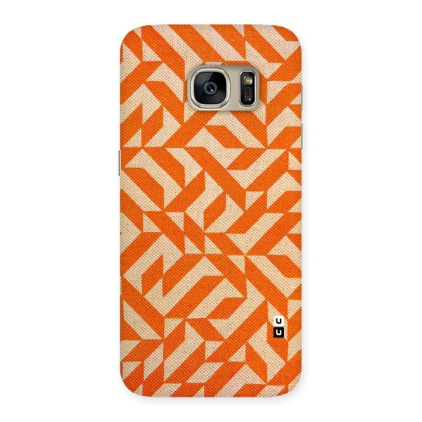 Orange Beige Pattern Back Case for Galaxy S7