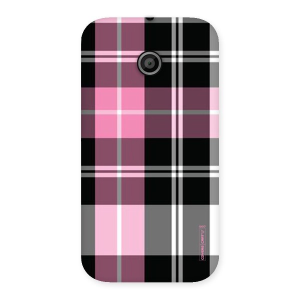 Pink Black Check Back Case for Moto E