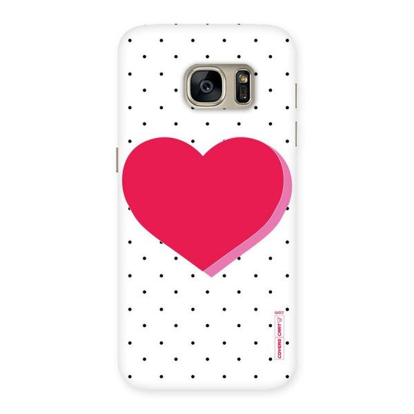 Pink Polka Heart Back Case for Galaxy S7