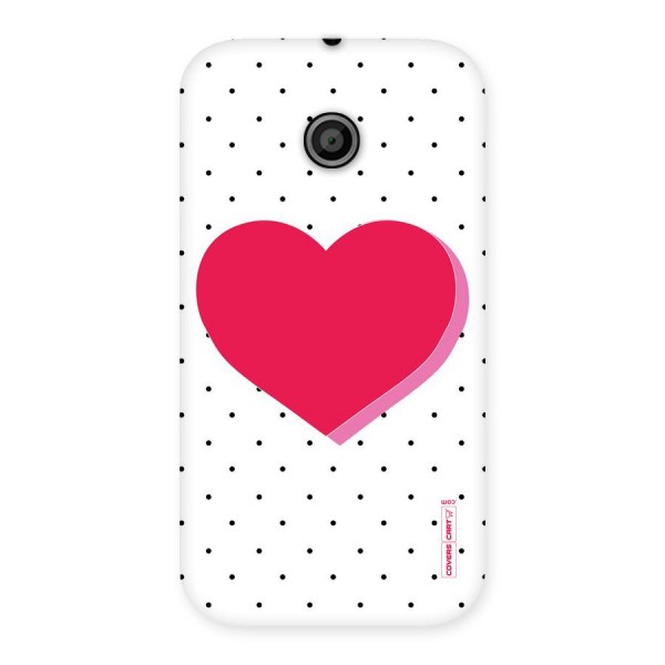 Pink Polka Heart Back Case for Moto E