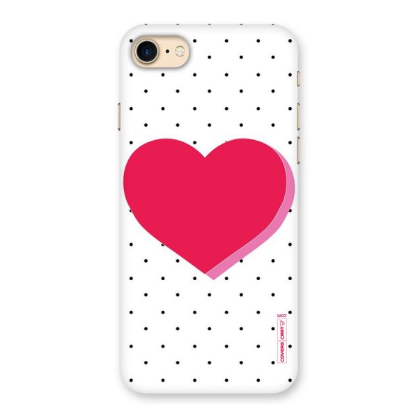 Pink Polka Heart Back Case for iPhone 7