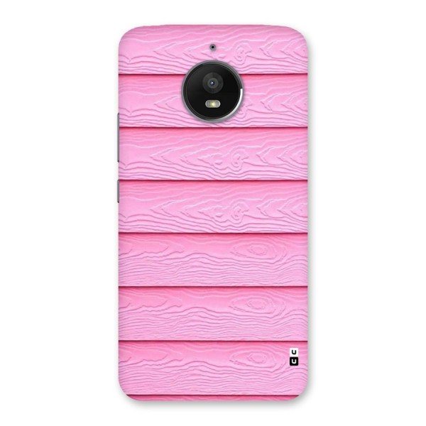 Pink Wood Back Case for Moto E4 Plus