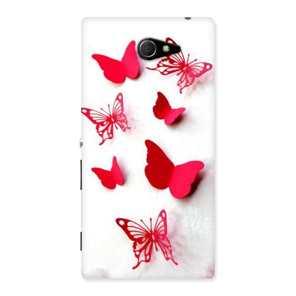 Red Butterflies Back Case for Sony Xperia M2