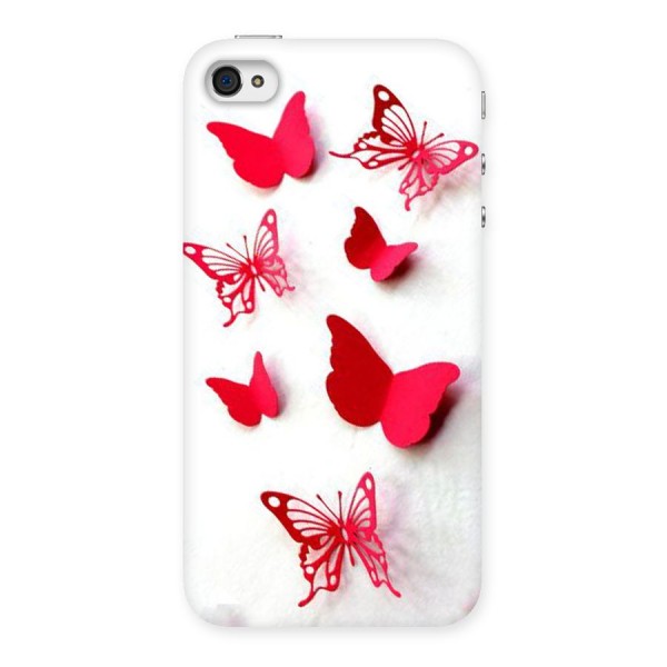 Red Butterflies Back Case for iPhone 4 4s