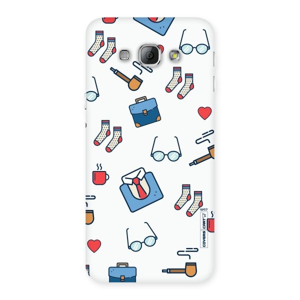 Shirt Spectacles Pattern Back Case for Galaxy A8