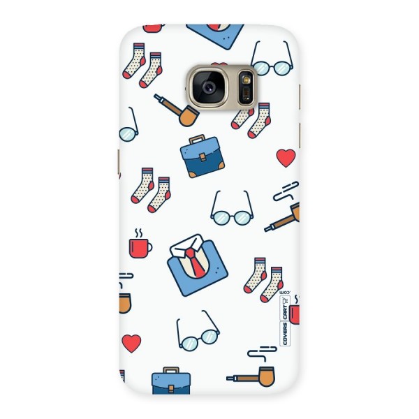 Shirt Spectacles Pattern Back Case for Galaxy S7