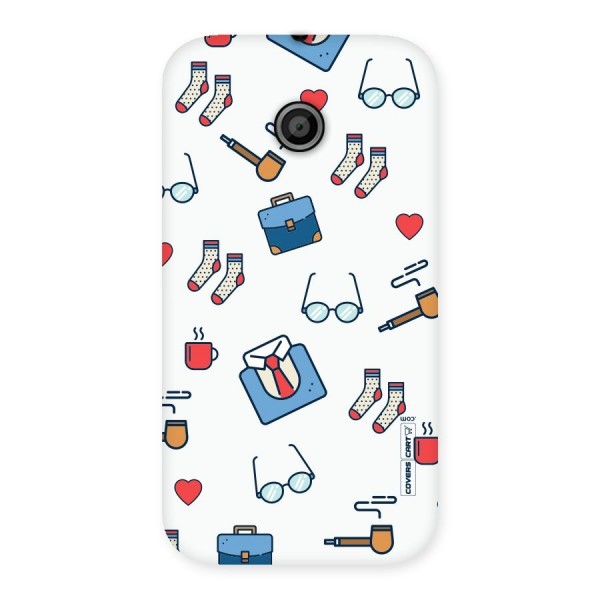 Shirt Spectacles Pattern Back Case for Moto E