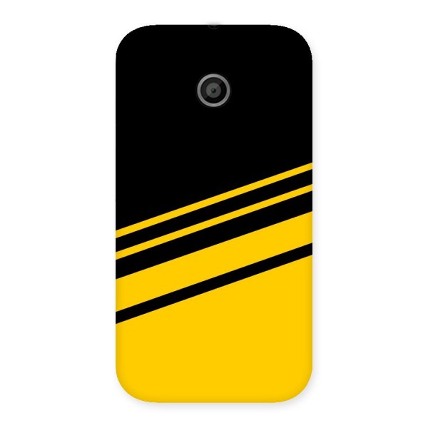 Slant Yellow Stripes Back Case for Moto E