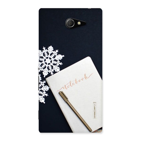 Snowflake Notebook Back Case for Sony Xperia M2