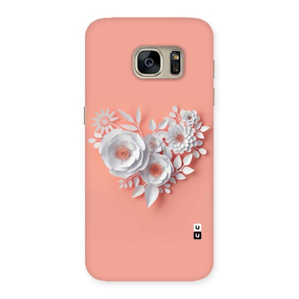 White Paper Flower Back Case for Galaxy S7