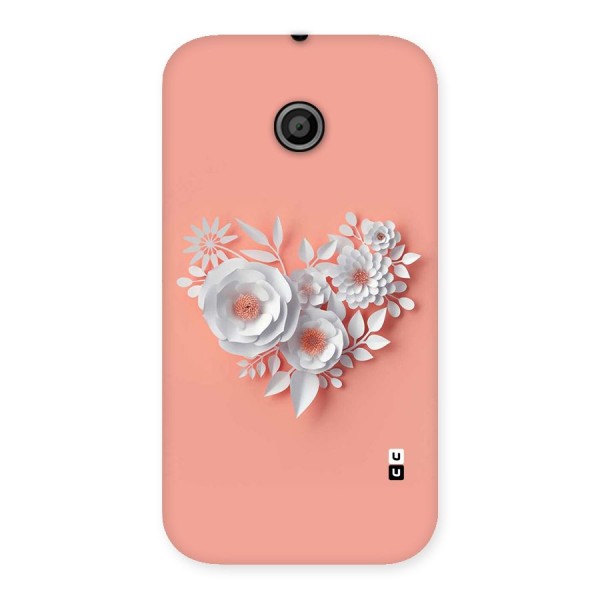 White Paper Flower Back Case for Moto E