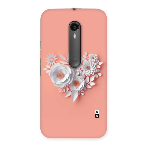 White Paper Flower Back Case for Moto G3