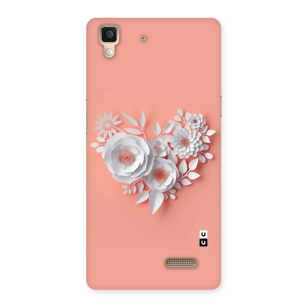 White Paper Flower Back Case for Oppo R7