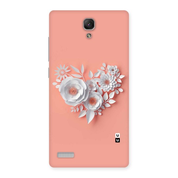 White Paper Flower Back Case for Redmi Note