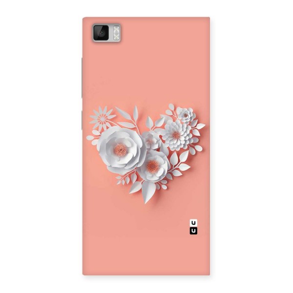 White Paper Flower Back Case for Xiaomi Mi3