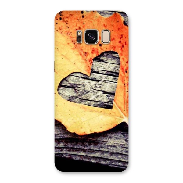 Wood Heart Leaf Back Case for Galaxy S8