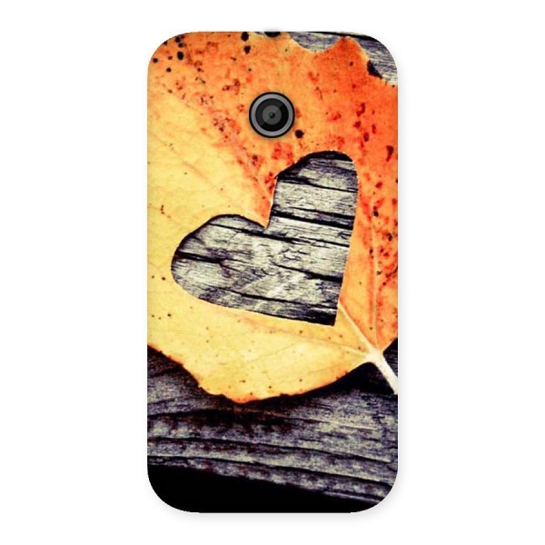 Wood Heart Leaf Back Case for Moto E