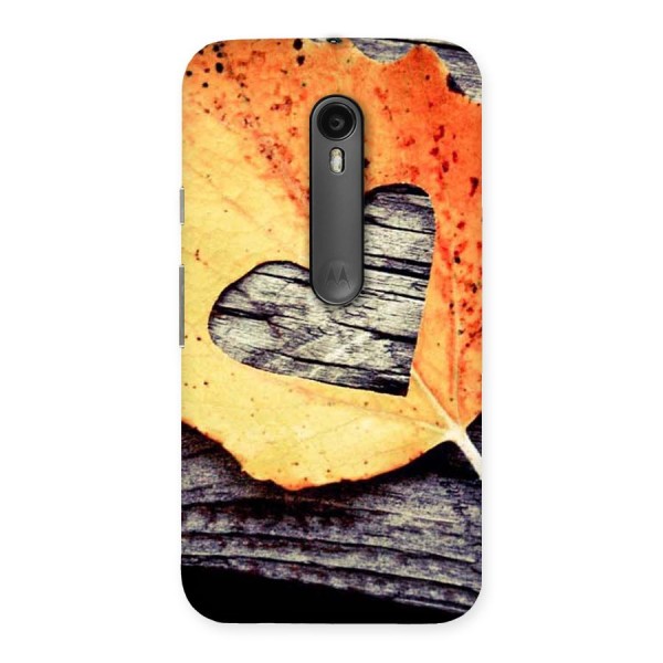 Wood Heart Leaf Back Case for Moto G3