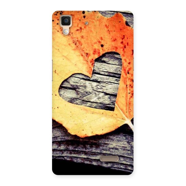 Wood Heart Leaf Back Case for Oppo R7