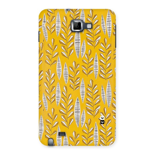 Yellow Leaf Pattern Back Case for Galaxy Note