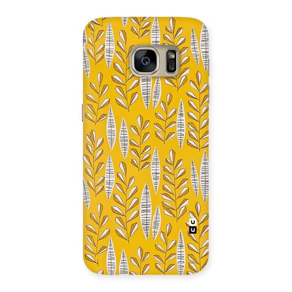 Yellow Leaf Pattern Back Case for Galaxy S7