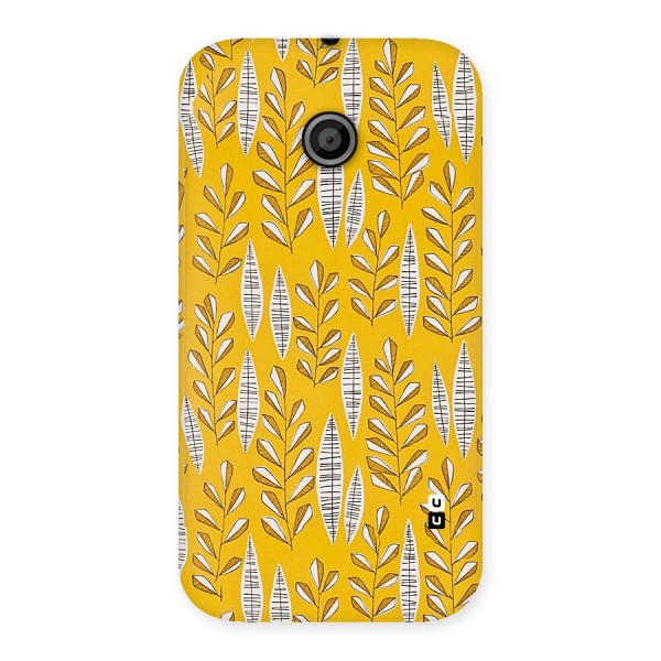 Yellow Leaf Pattern Back Case for Moto E