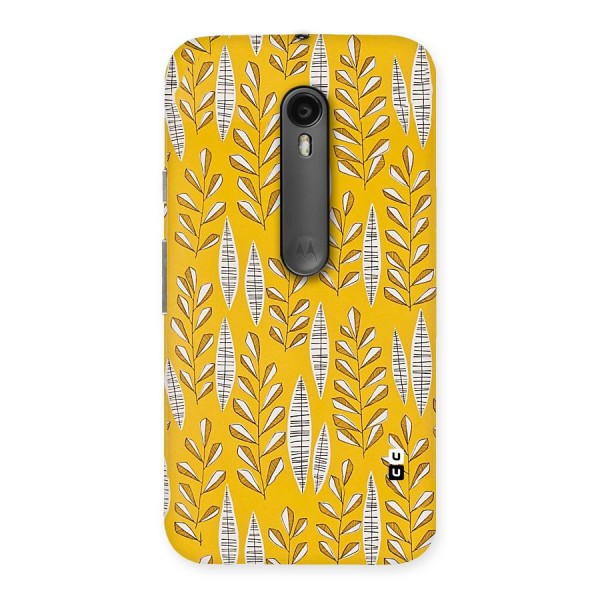 Yellow Leaf Pattern Back Case for Moto G3