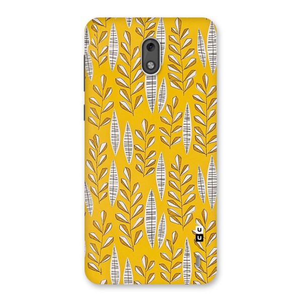 Yellow Leaf Pattern Back Case for Nokia 2