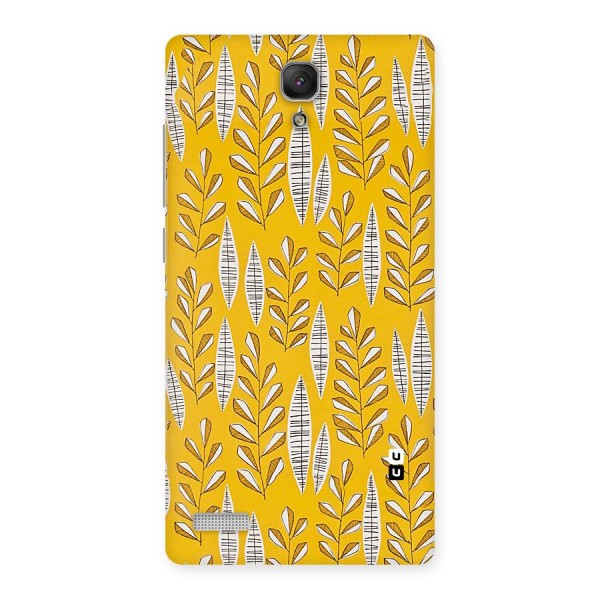 Yellow Leaf Pattern Back Case for Redmi Note