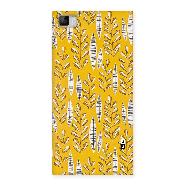 Yellow Leaf Pattern Back Case for Xiaomi Mi3