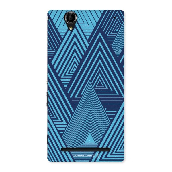 Geometric Blue Print Back Case for Xperia T2