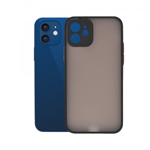 Dark Frosted Translucent Matte (with Raised Camera Protection) Classic Back Case for iPhone 12