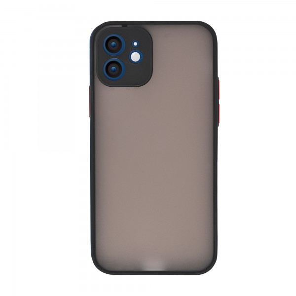 Dark Frosted Translucent Matte (with Raised Camera Protection) Classic Back Case for iPhone 12