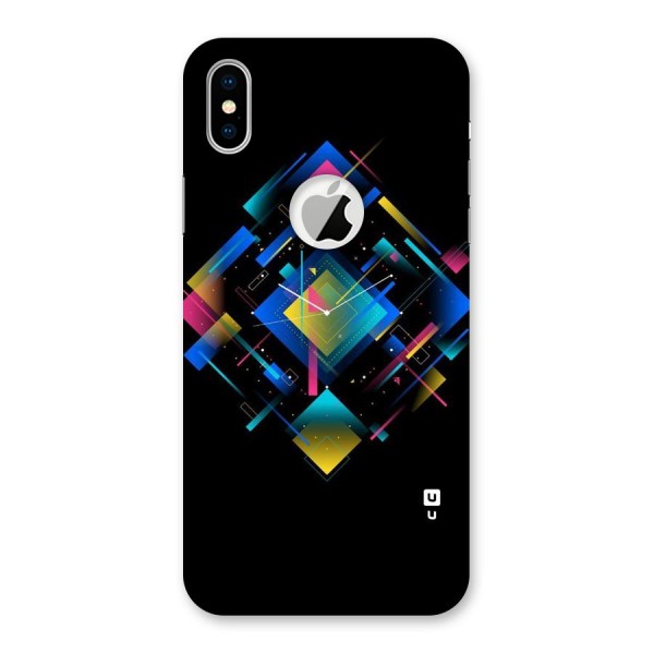 Abstract Clock Back Case for iPhone XS Logo Cut