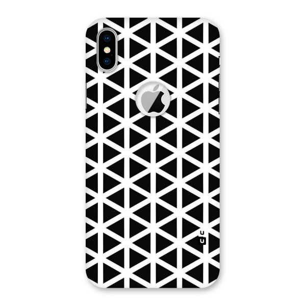 Abstract Geometry Maze Back Case for iPhone XS Logo Cut