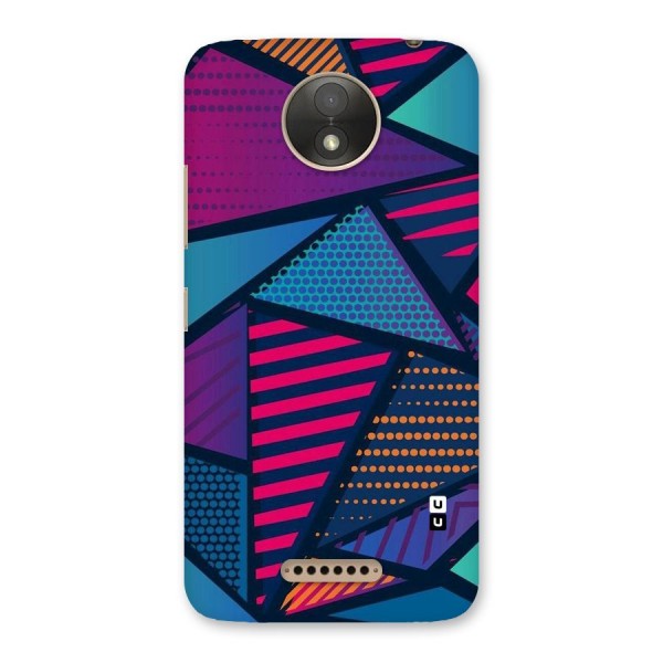 Abstract Lines Polka Back Case for Moto C Plus