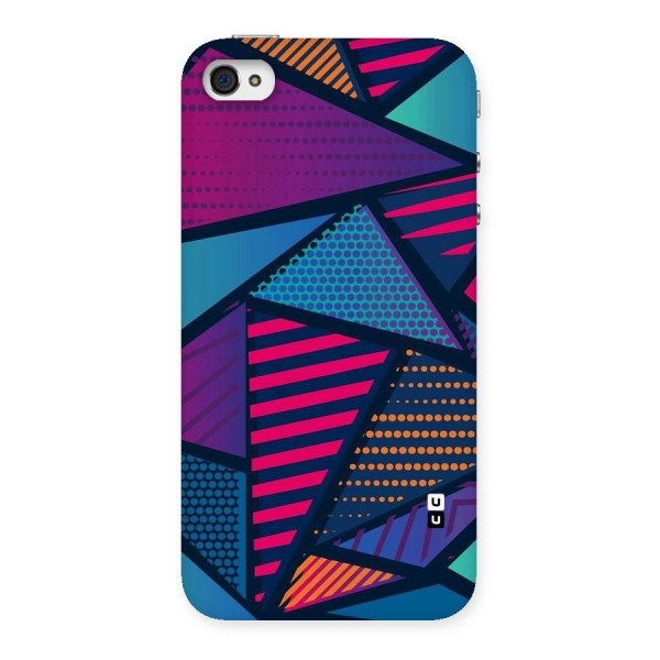 Abstract Lines Polka Back Case for iPhone 4 4s