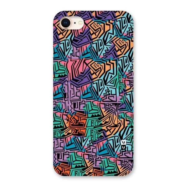 Abstract Lining Colors Back Case for iPhone 8