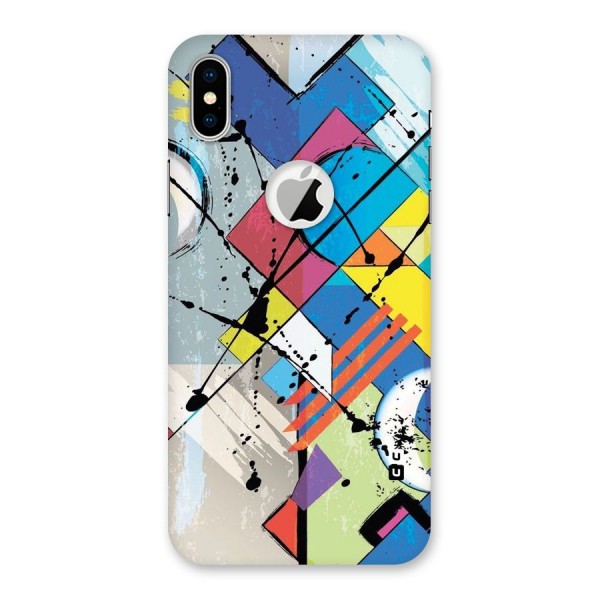 Abstract Paint Shape Back Case for iPhone XS Logo Cut