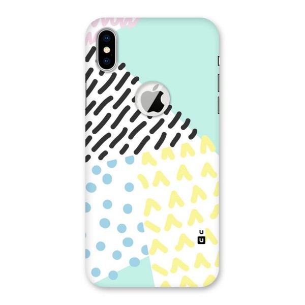 Abstract Pastel Back Case for iPhone X Logo Cut