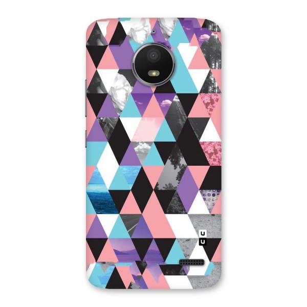 Abstract Splash Triangles Back Case for Moto E4