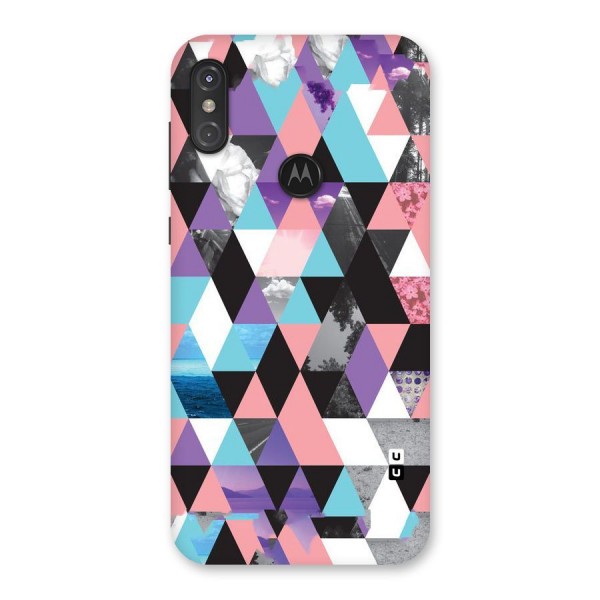 Abstract Splash Triangles Back Case for Motorola One Power