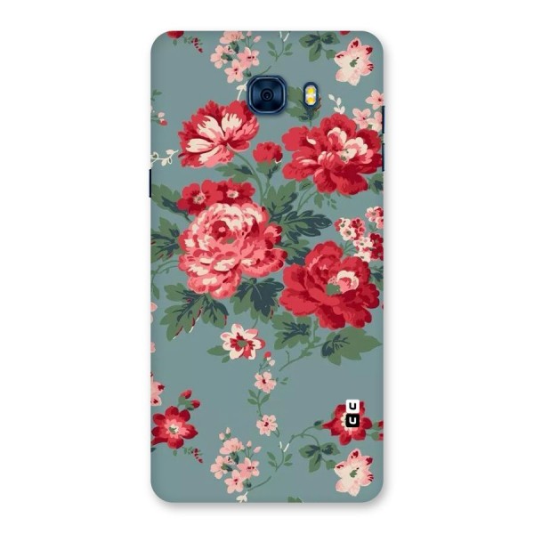 Aesthetic Floral Red Back Case for Galaxy C7 Pro