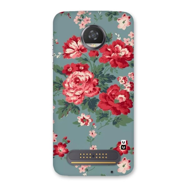 Aesthetic Floral Red Back Case for Moto Z2 Play