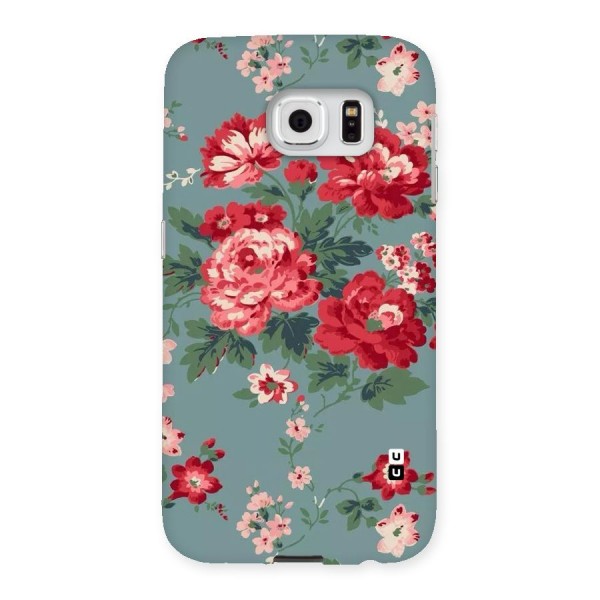 Aesthetic Floral Red Back Case for Samsung Galaxy S6