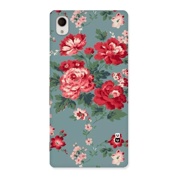 Aesthetic Floral Red Back Case for Xperia M4 Aqua