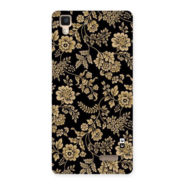 Aesthetic Golden Design Back Case for Oppo R7