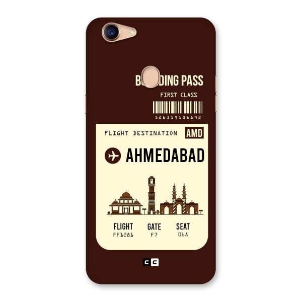 Ahmedabad Boarding Pass Back Case for Oppo F5