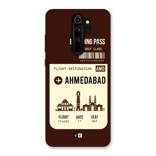 Ahmedabad Boarding Pass Back Case for Redmi Note 8 Pro