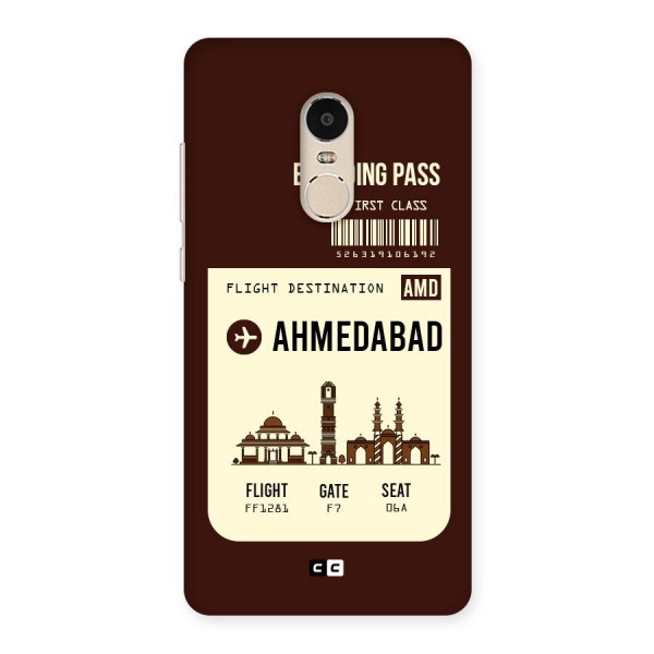 Ahmedabad Boarding Pass Back Case for Xiaomi Redmi Note 4